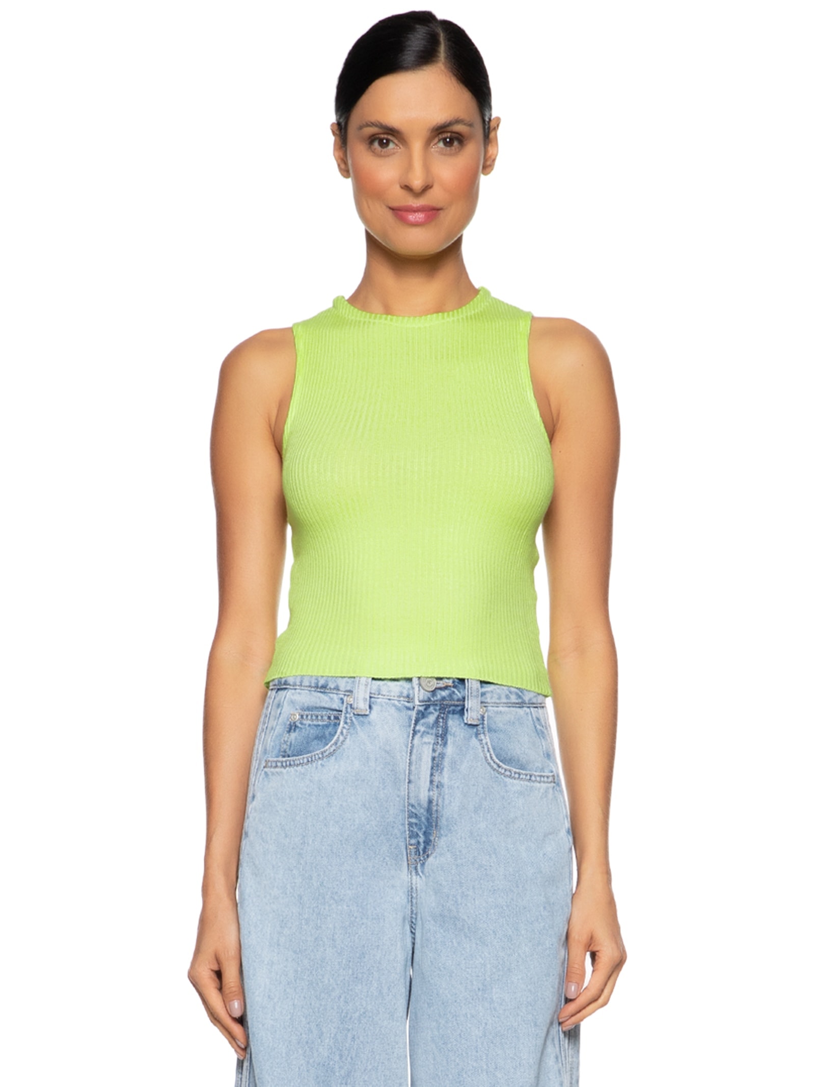 Regata Feminina Em Tricot Verde Market 33