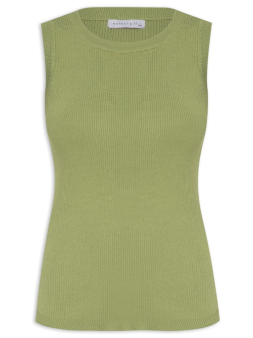 Regata Feminina Em Tricot – Verde