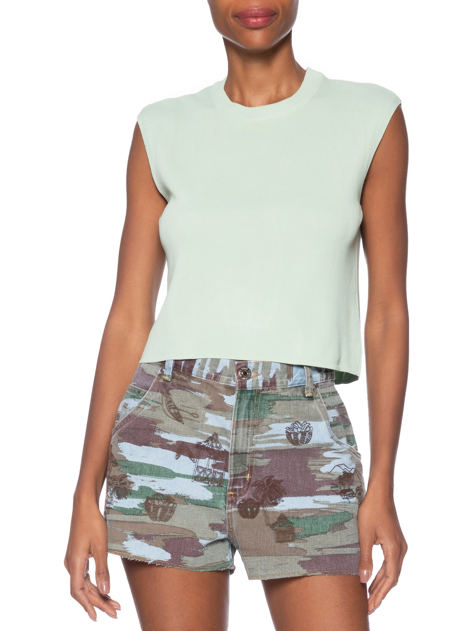 Regata Feminina Em Tricot Verde Market 33