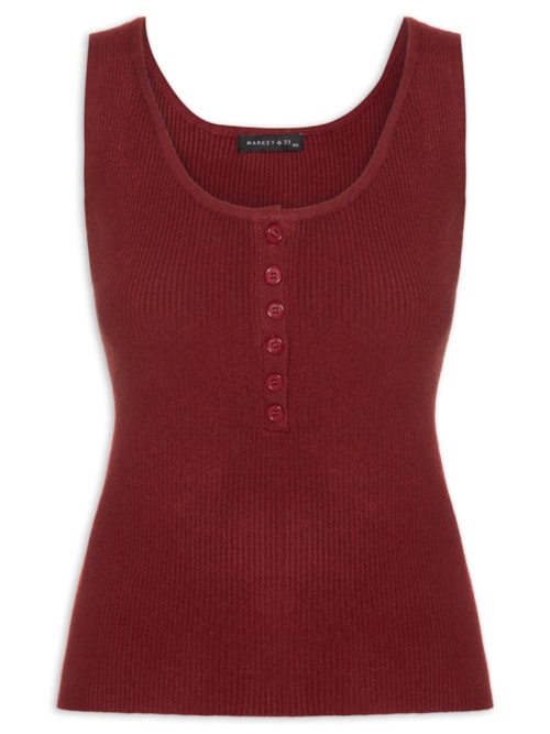 Regata Feminina em Tricot – Vermelho