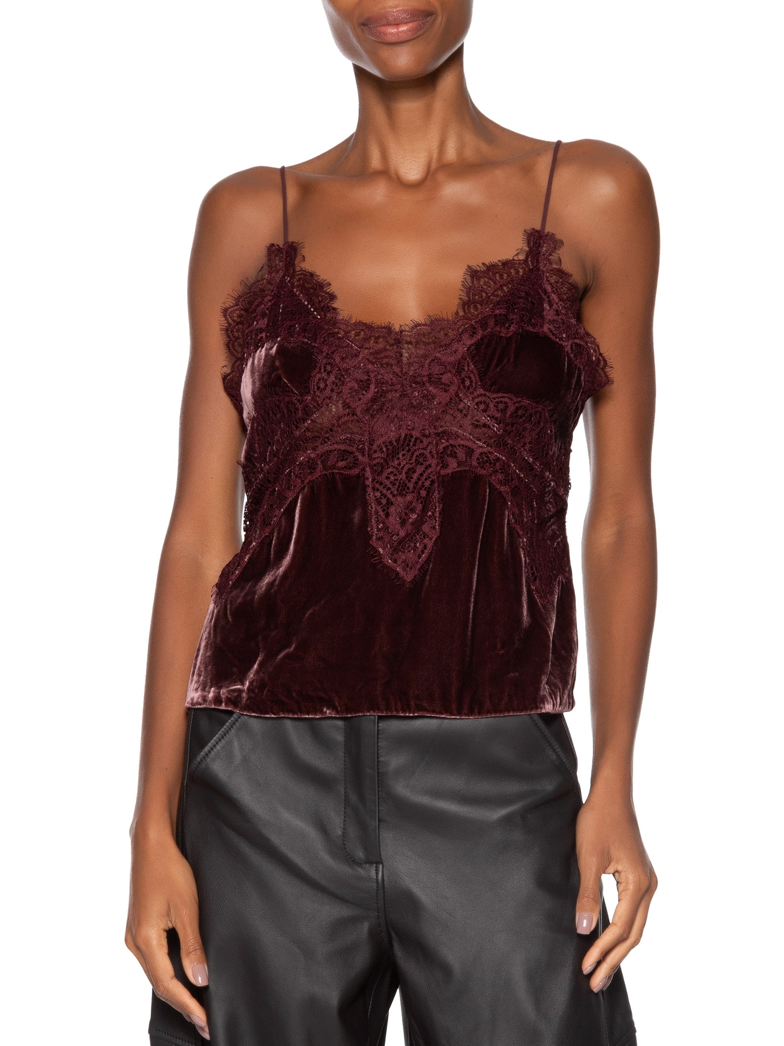 Regata Feminina Em Veludo Roxo Animale