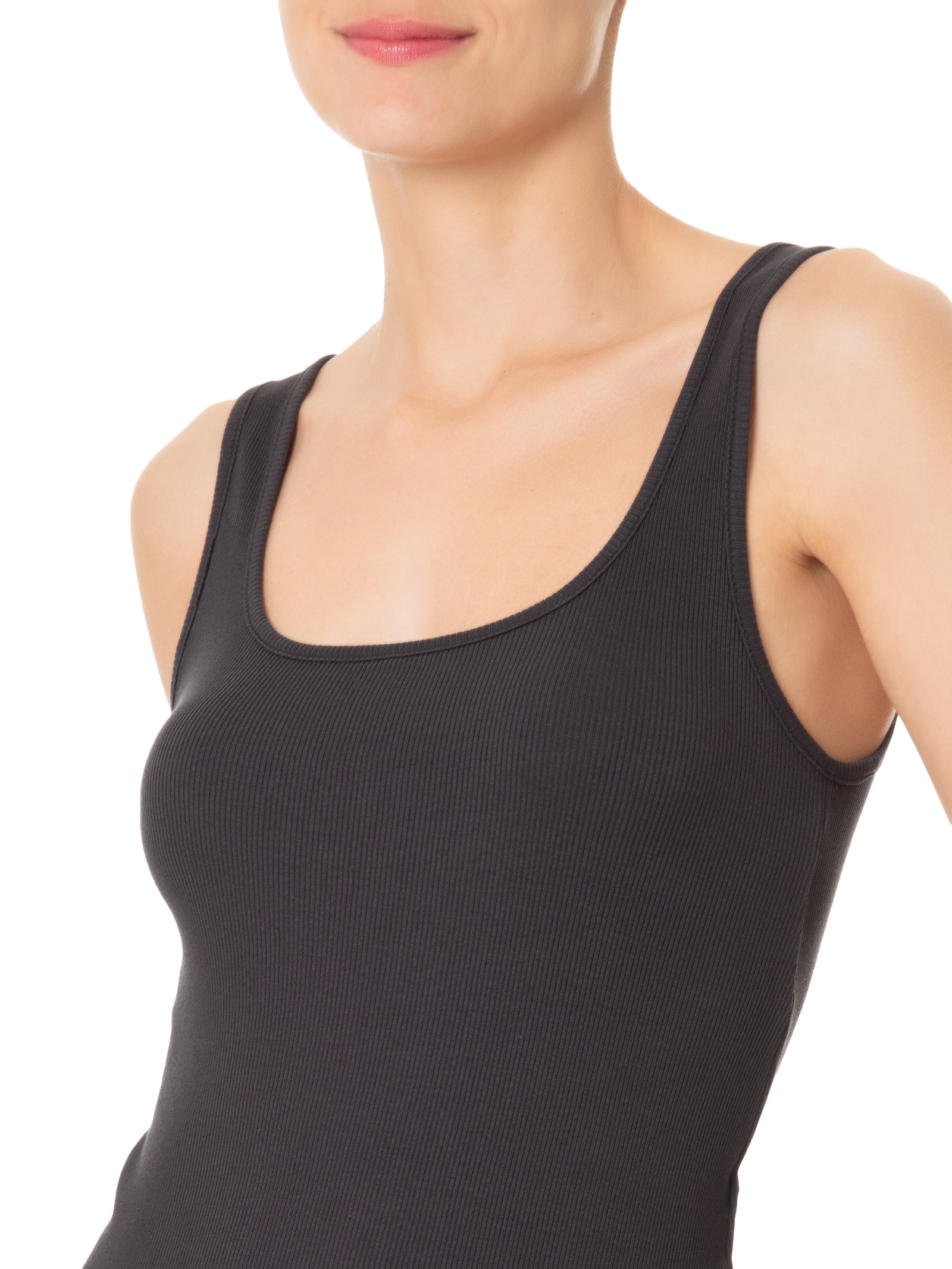 リミフゥ　20/-C Plain Stitch Chest Slit Tank Régua Flexível LYKE - 20 cm - Azul - LYKE