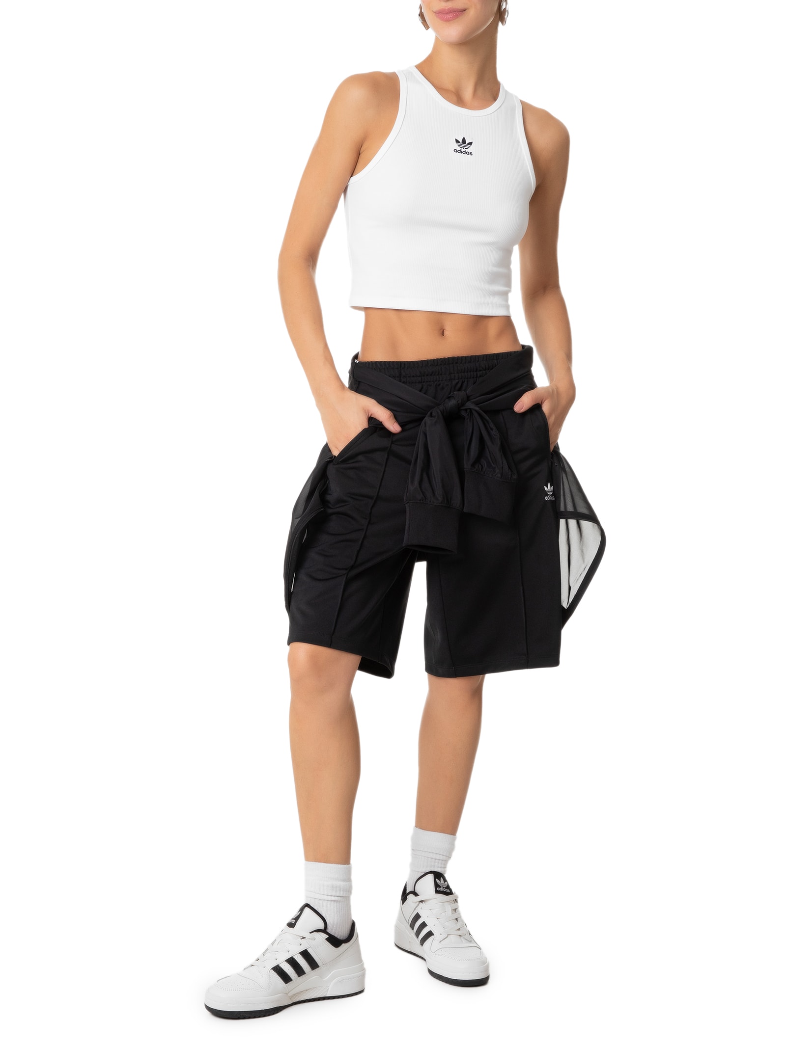 Regata Feminina Essentials Rib Branco Adidas Originals