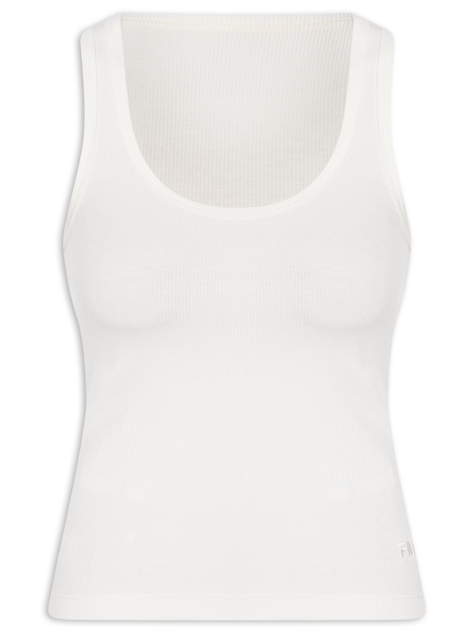 Regata Feminina Essentials Rib Branco Fila