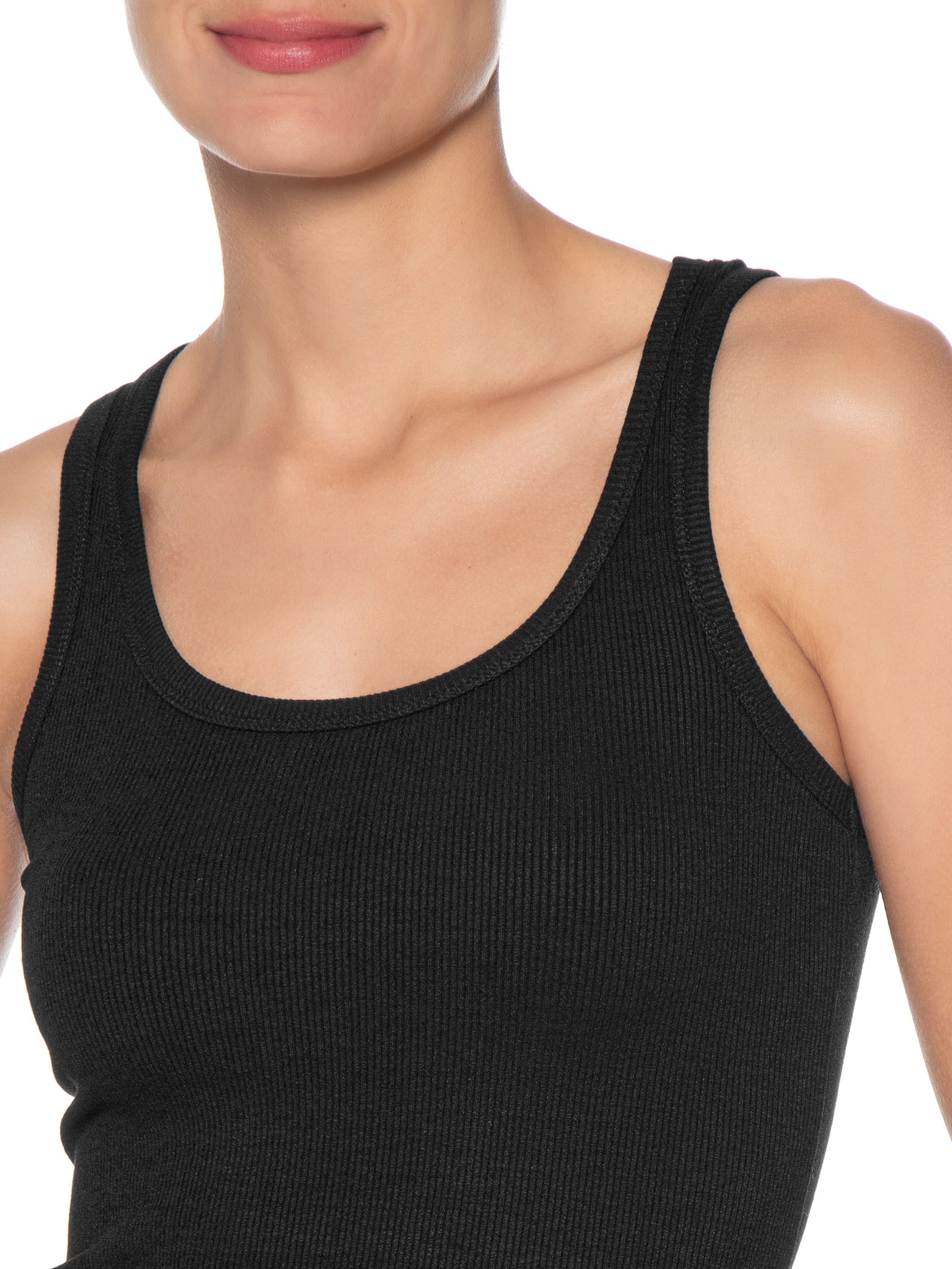 Regata Feminina Essentials Rib Preto Fila