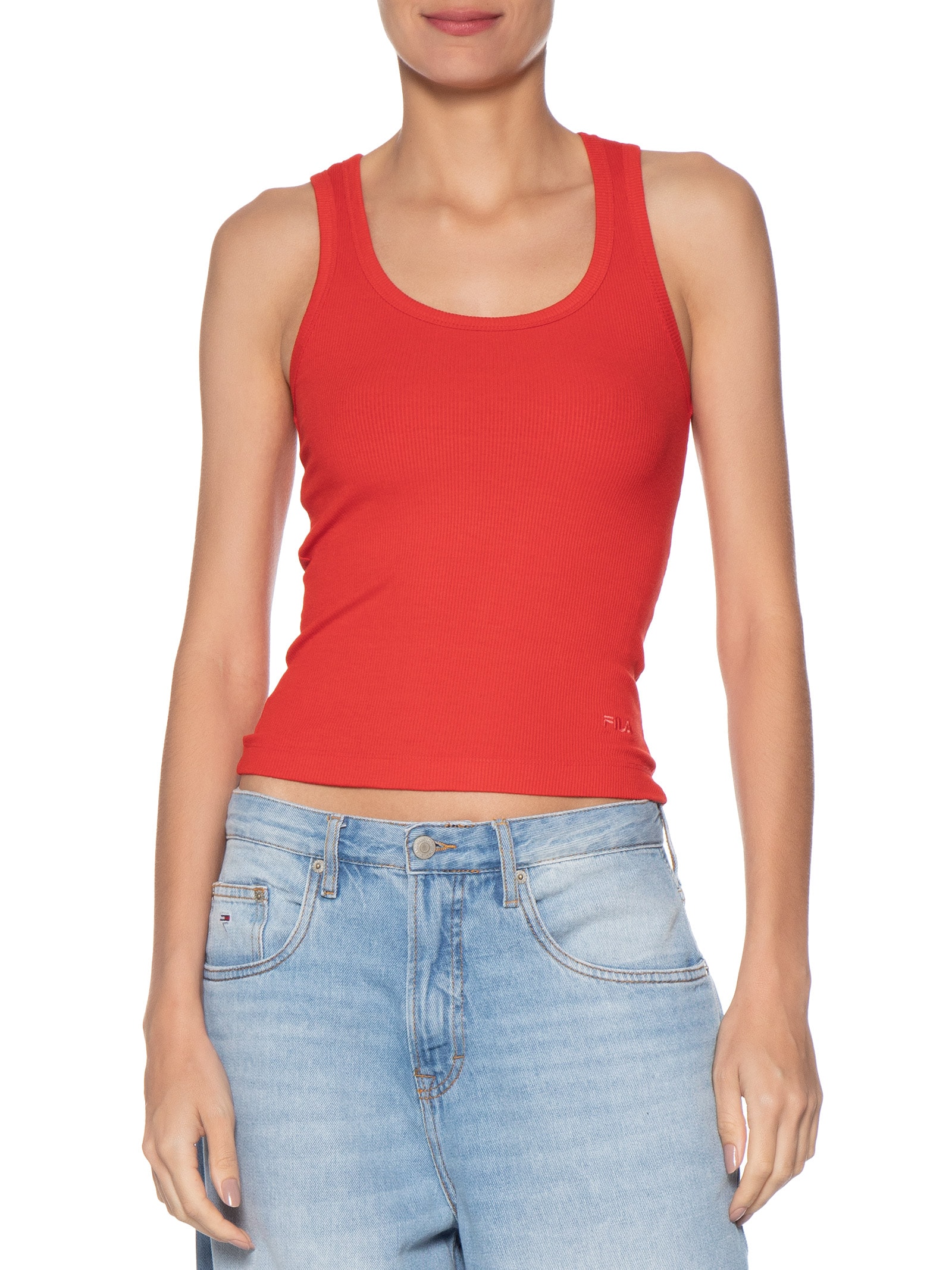 Regata Feminina Essentials Rib Vermelho Fila