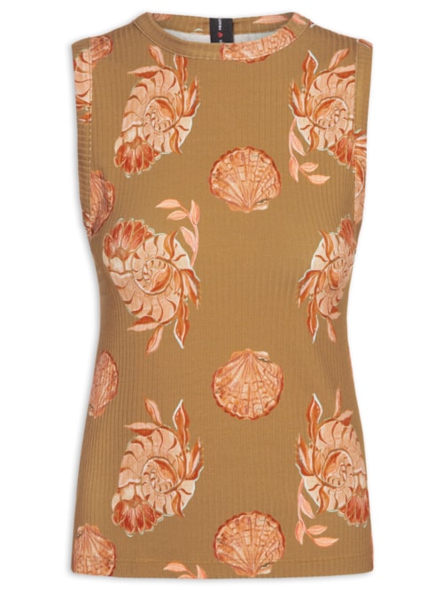 Regata Feminina Estampada – Marrom