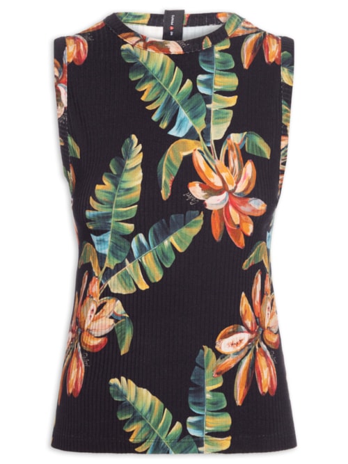 Regata Feminina Estampada – Preto