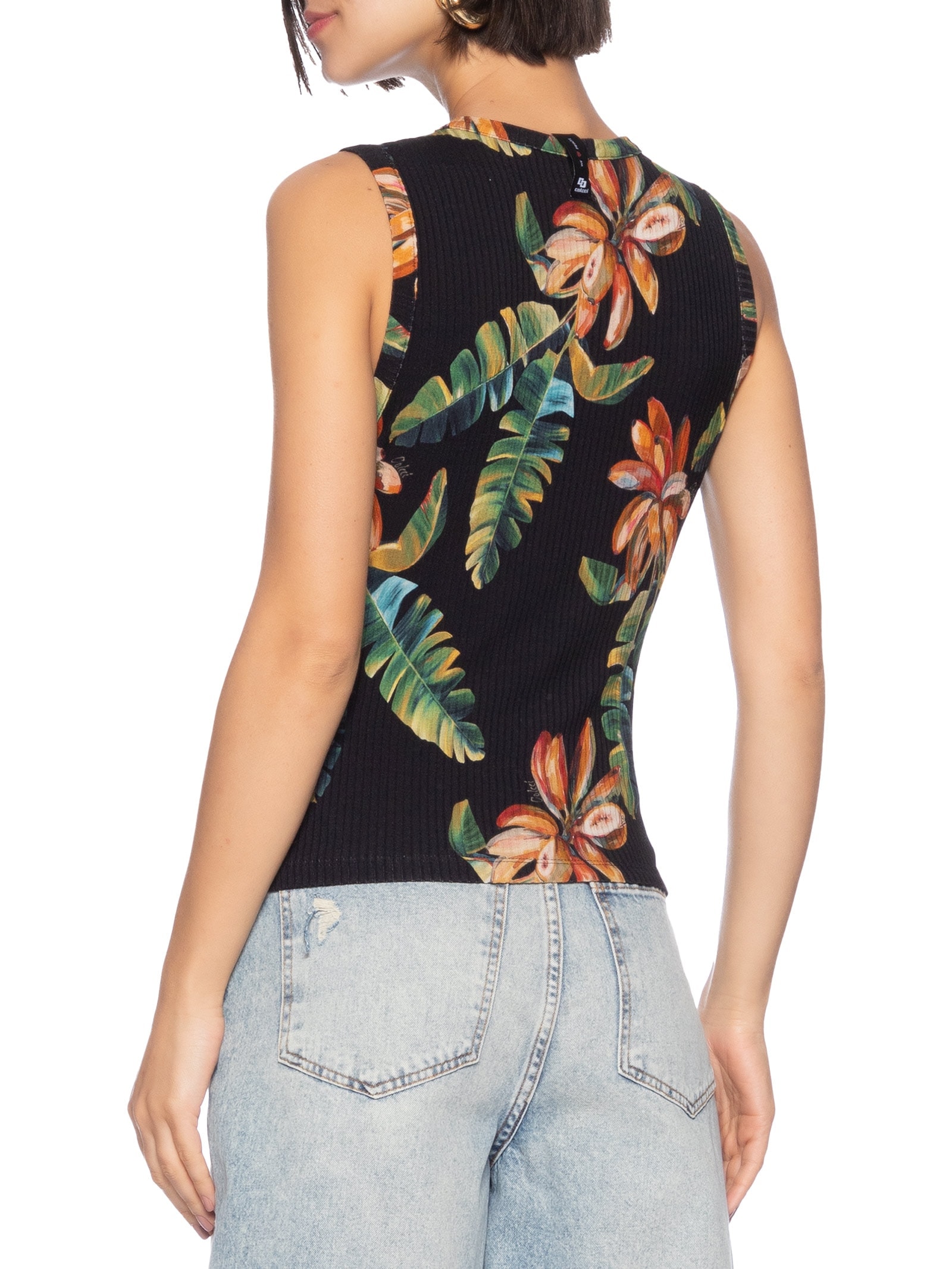 Regata Feminina Estampada Preto Colcci