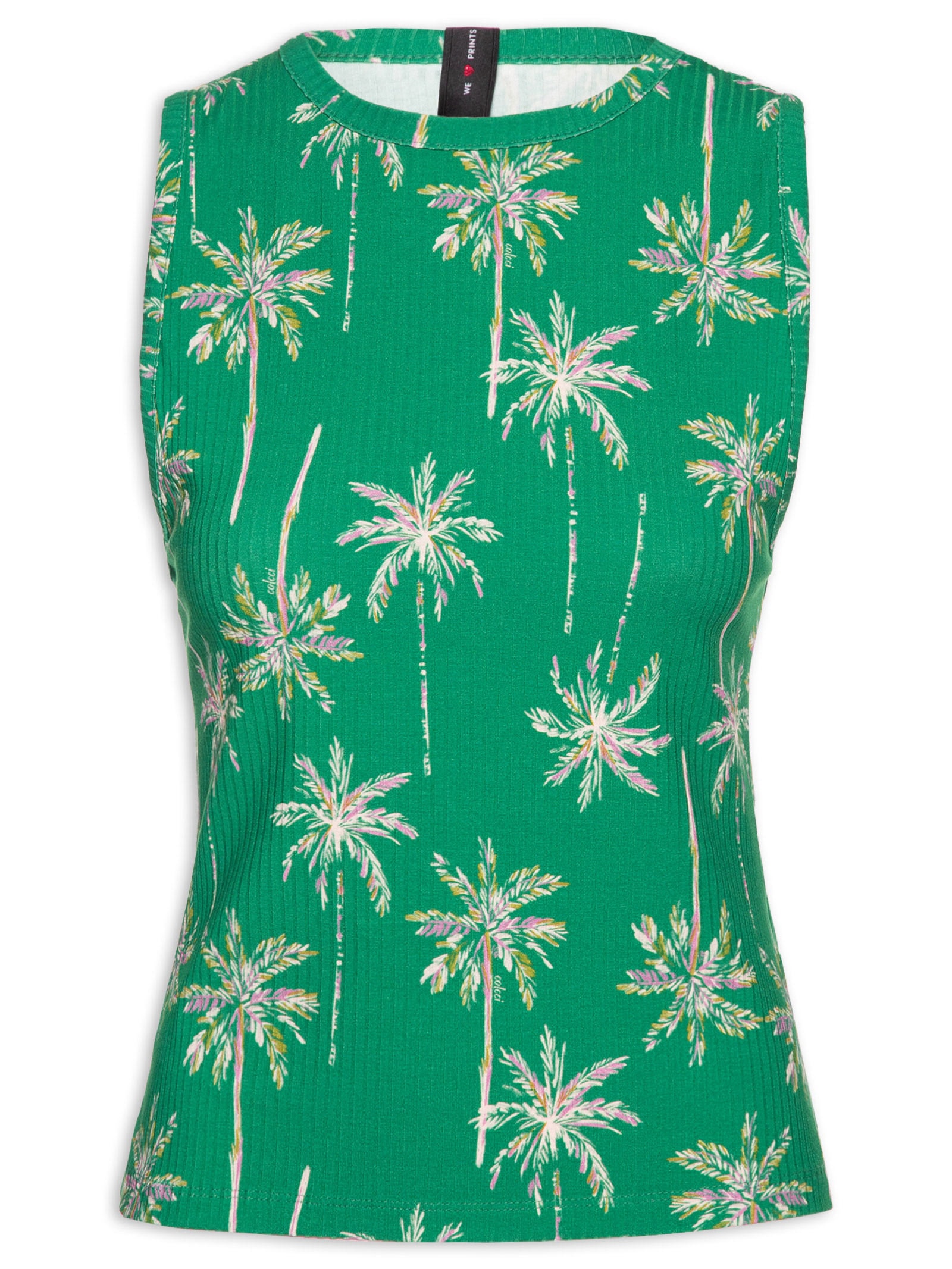 Regata Feminina Estampada Verde Colcci