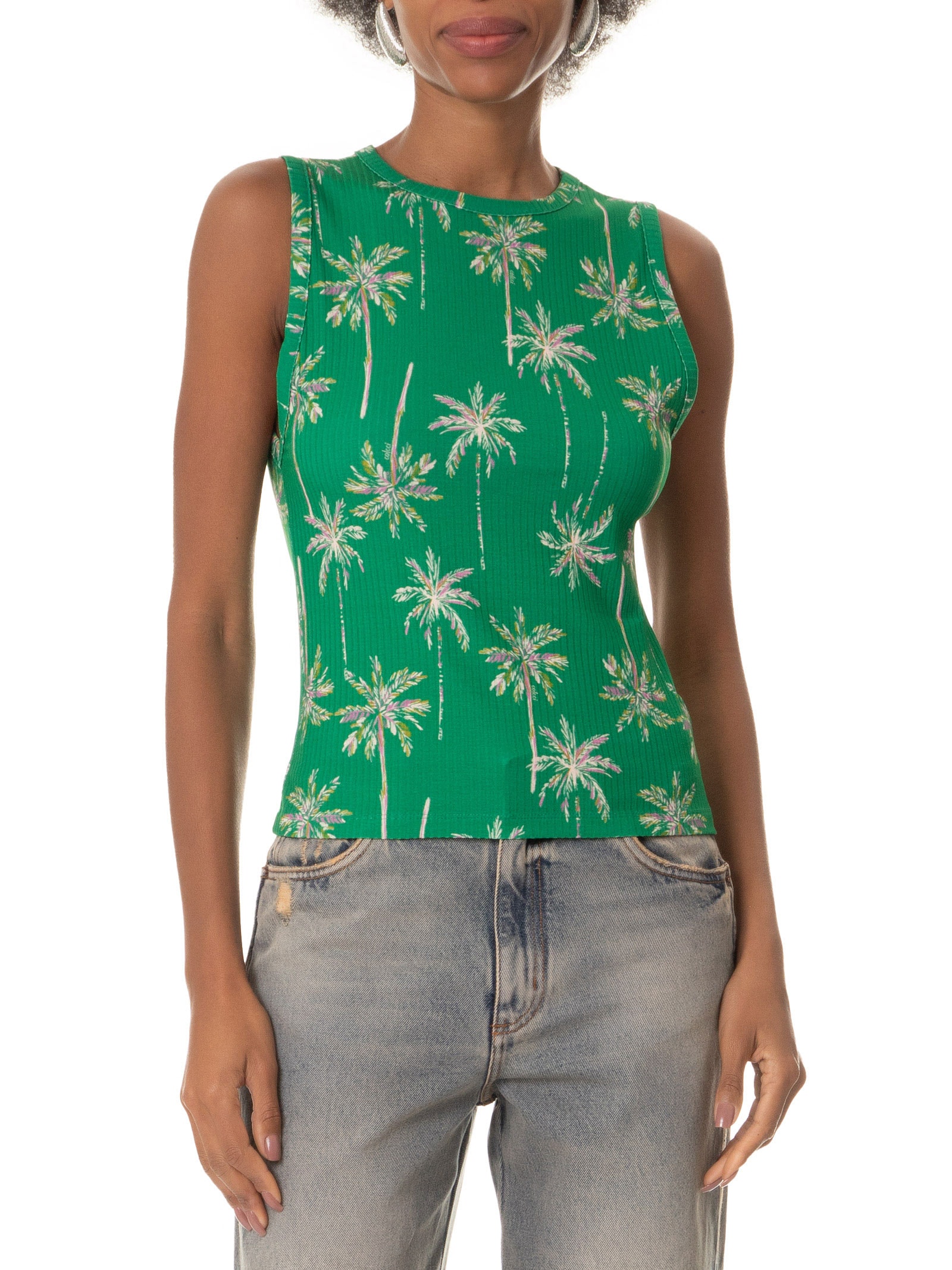 Regata Feminina Estampada Verde Colcci