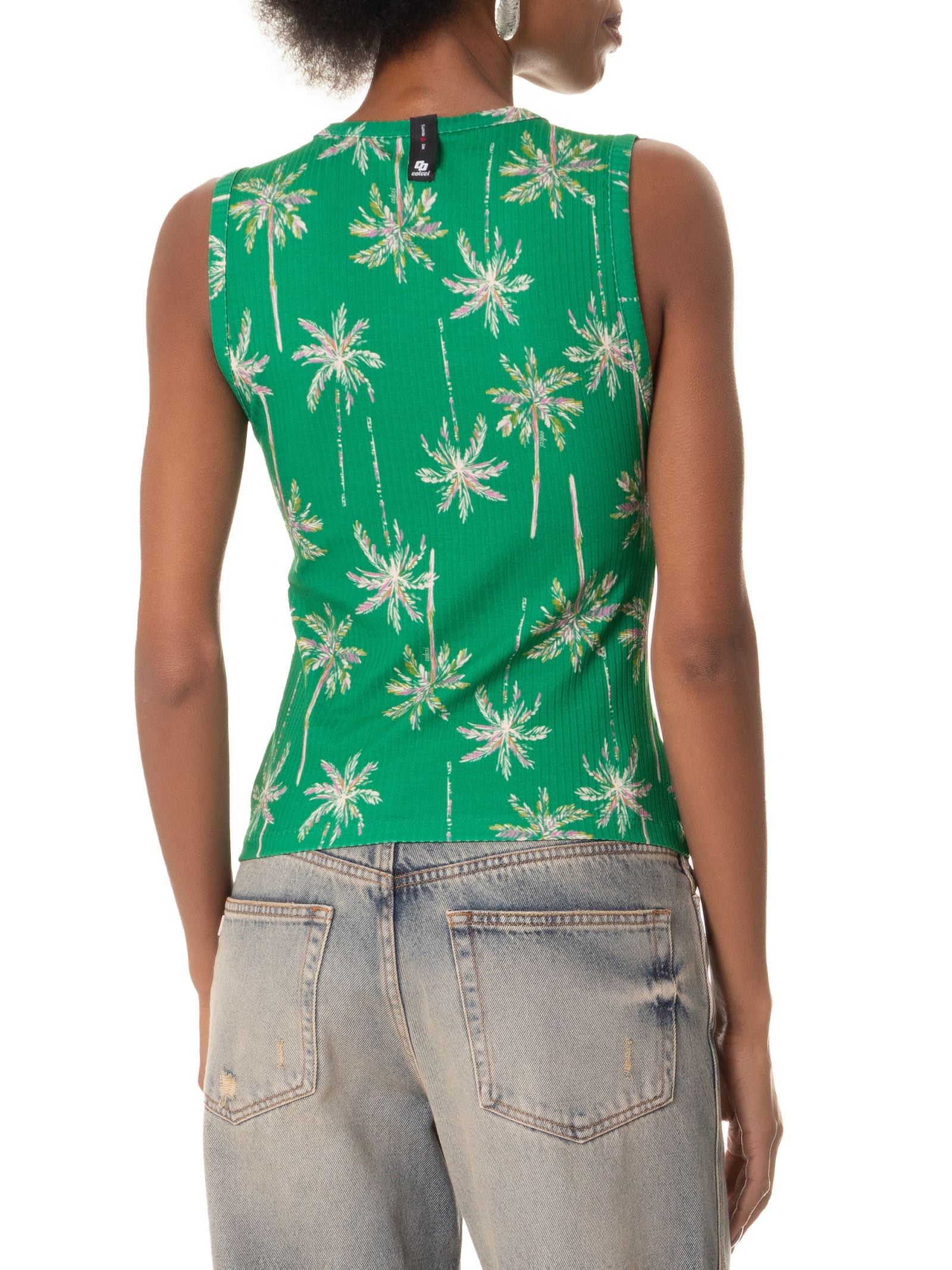 Regata Feminina Estampada Verde Colcci