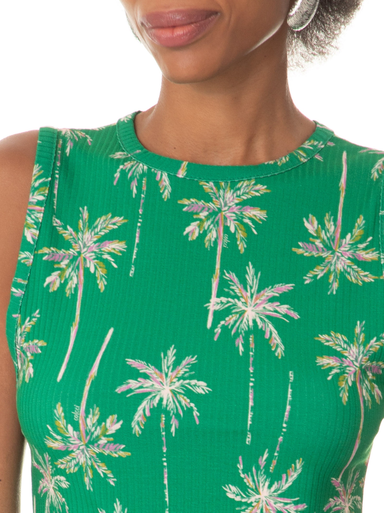 Regata Feminina Estampada Verde Colcci