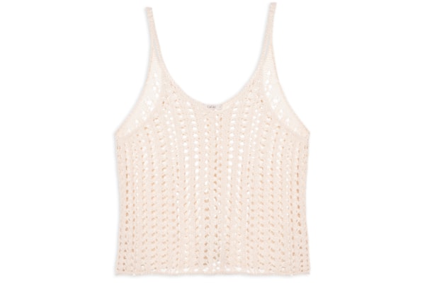 Regata Feminina Estilo Crochet Lisa Tricot - Bege