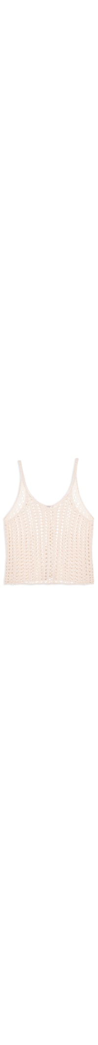 Regata Feminina Estilo Crochet Lisa Tricot - Bege