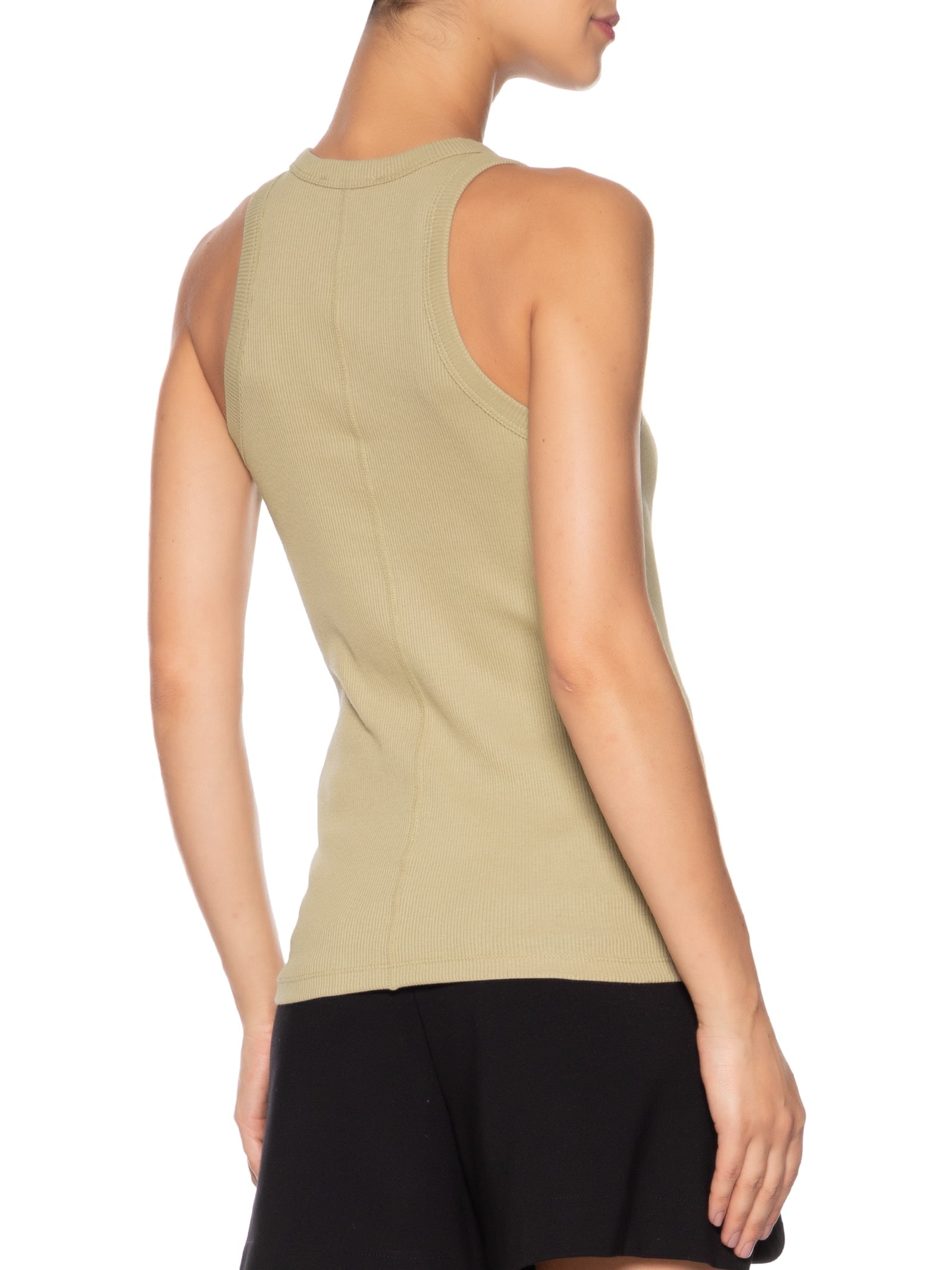 Regata Feminina Fit Ajustado Algodão Bege Lacoste