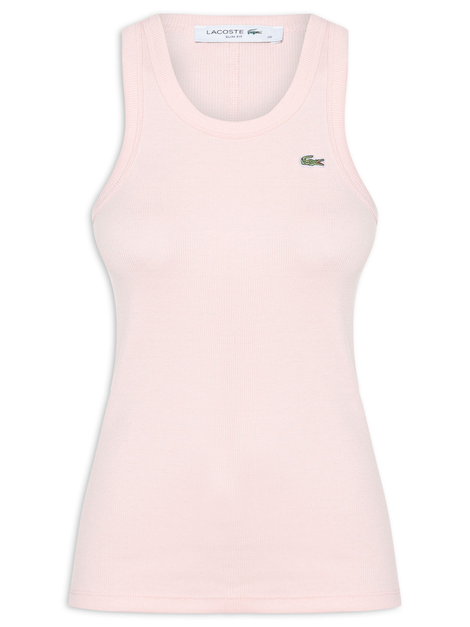 Regata Feminina Fit Ajustado Algodão Rosa Lacoste