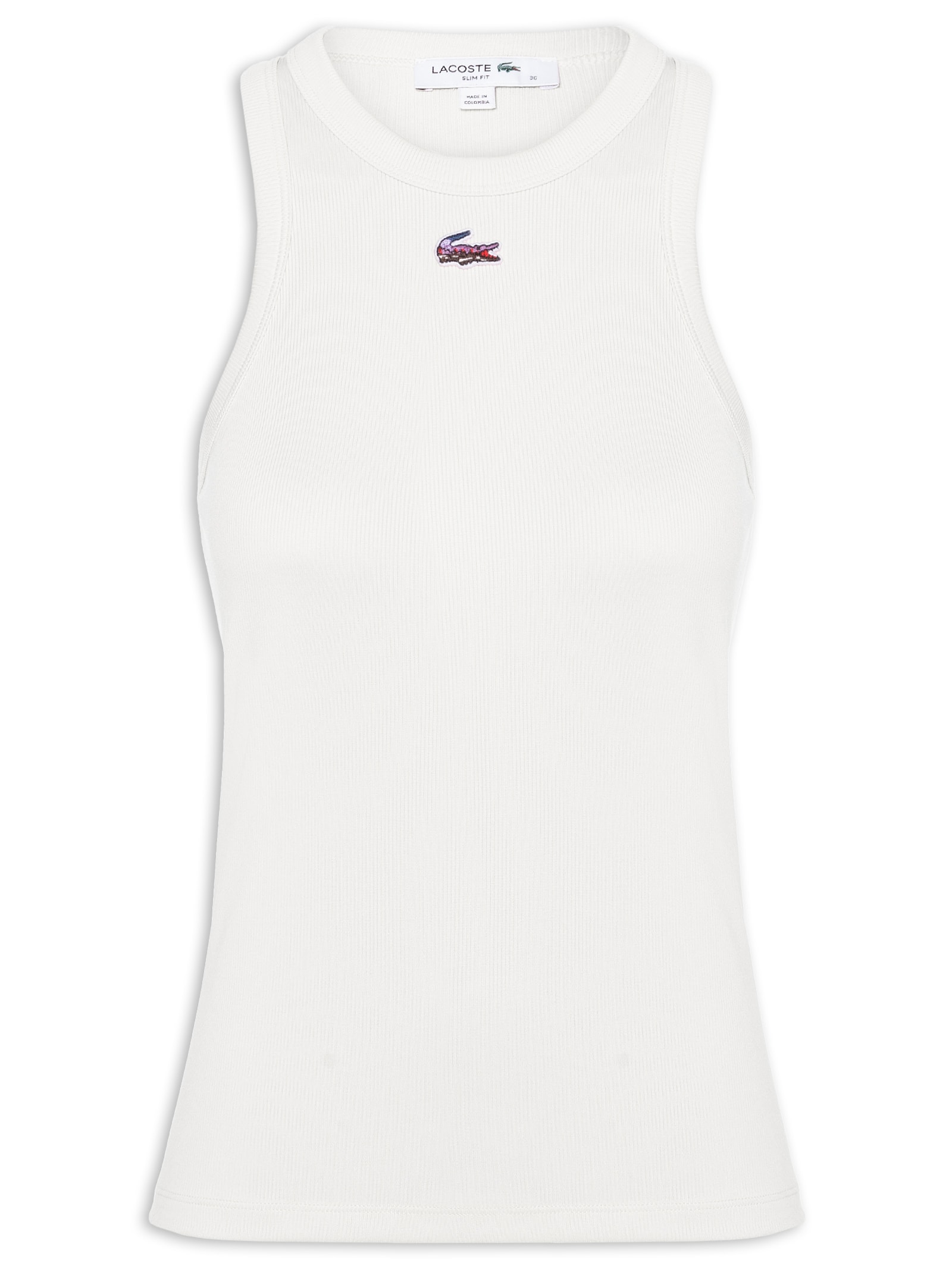 Regata Feminina Fit Ajustado Croco Branco Lacoste