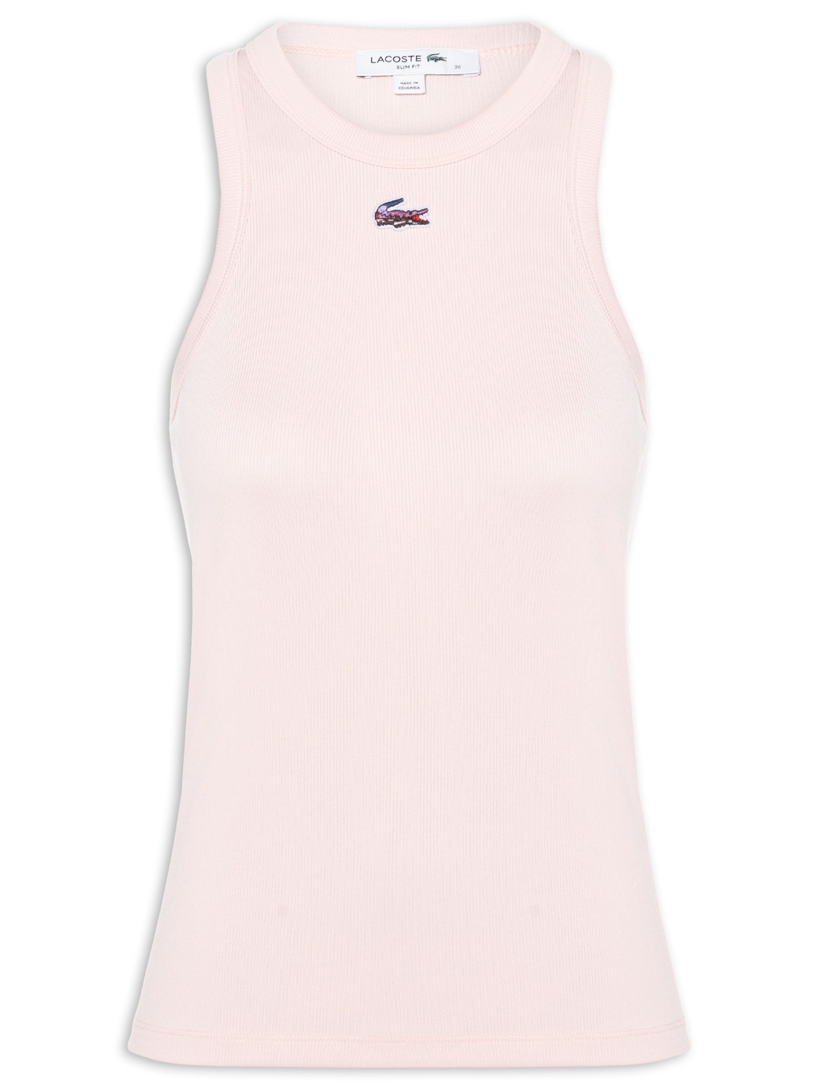 Regata Feminina Fit Ajustado Croco Rosa Lacoste