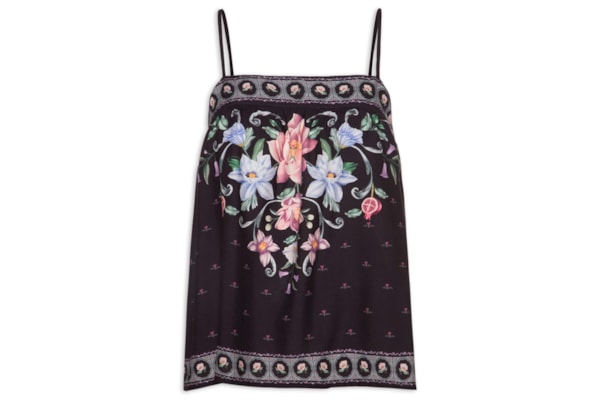 Regata Feminina Flor de Outono – Preto