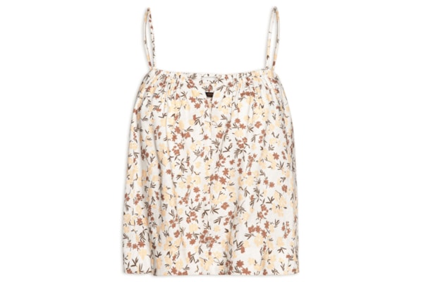 Regata Feminina Floral Jardim - Bege