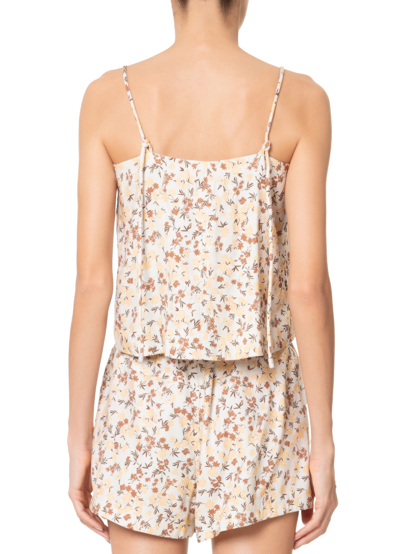 Regata Feminina Floral Jardim Bege Animale