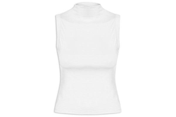 Regata Feminina Gola Alta Básica - Branco