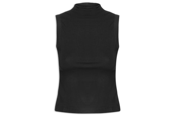 Regata Feminina Gola Alta Básica - Preto