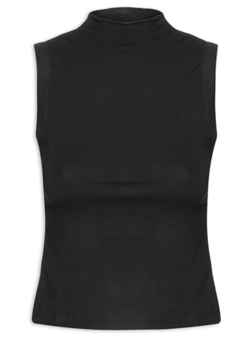 Regata Feminina Gola Alta Básica – Preto