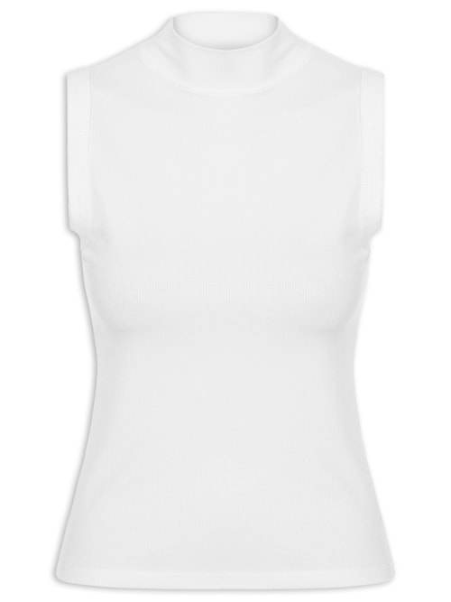 Regata Feminina Gola Alta – Branco