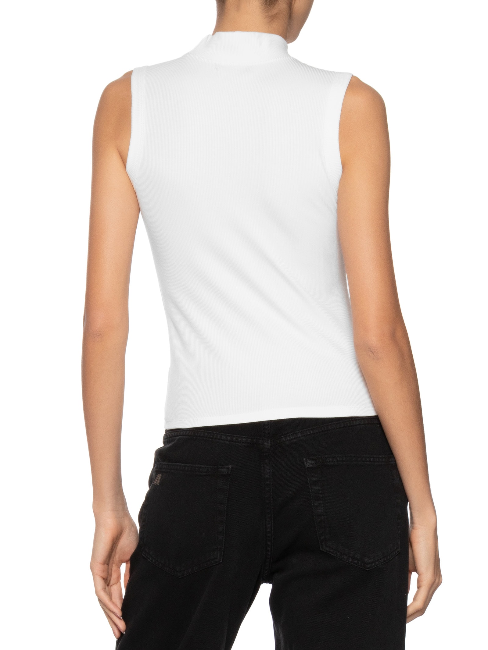 Regata Feminina Gola Alta Branco Basiq