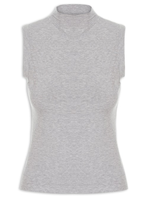 Regata Feminina Gola Alta – Cinza