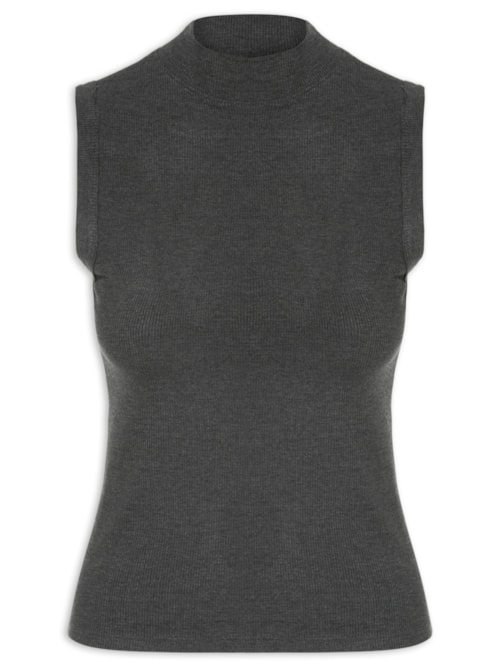 Regata Feminina Gola Alta – Cinza