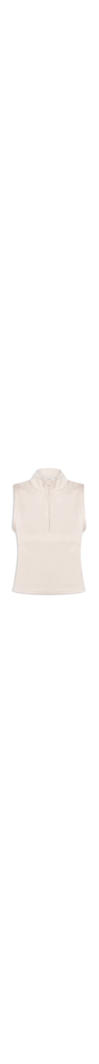 Regata Feminina Gola Alta Moletom - Off White
