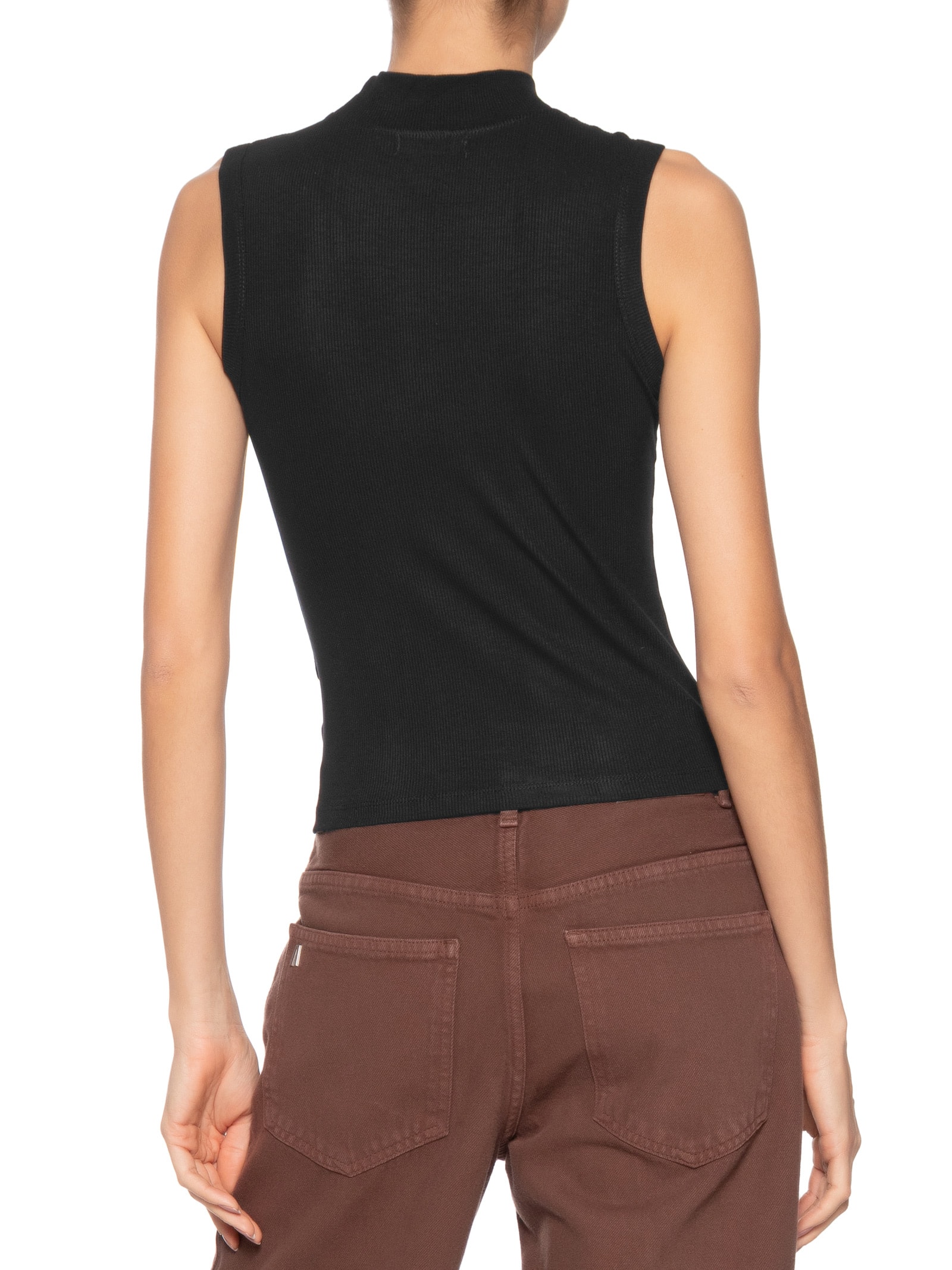 Regata Feminina Gola Alta Preto Basiq