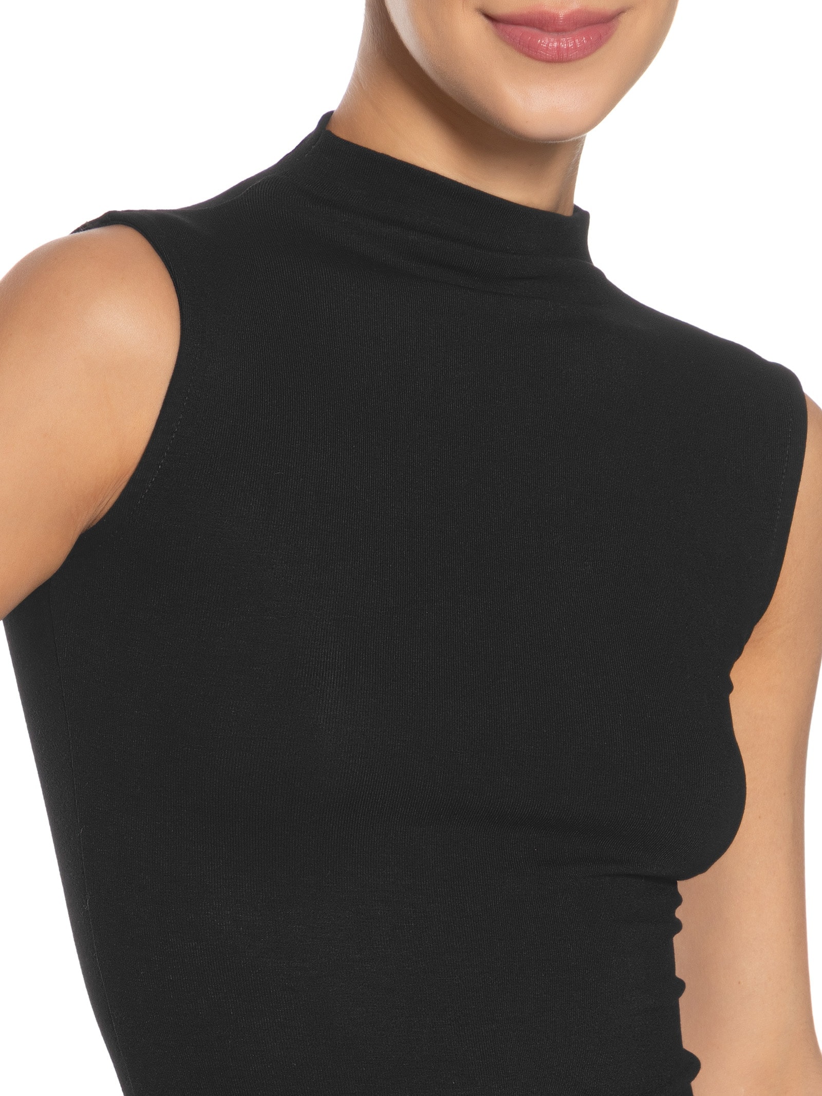 Regata Feminina Gola Alta Preto Basiq