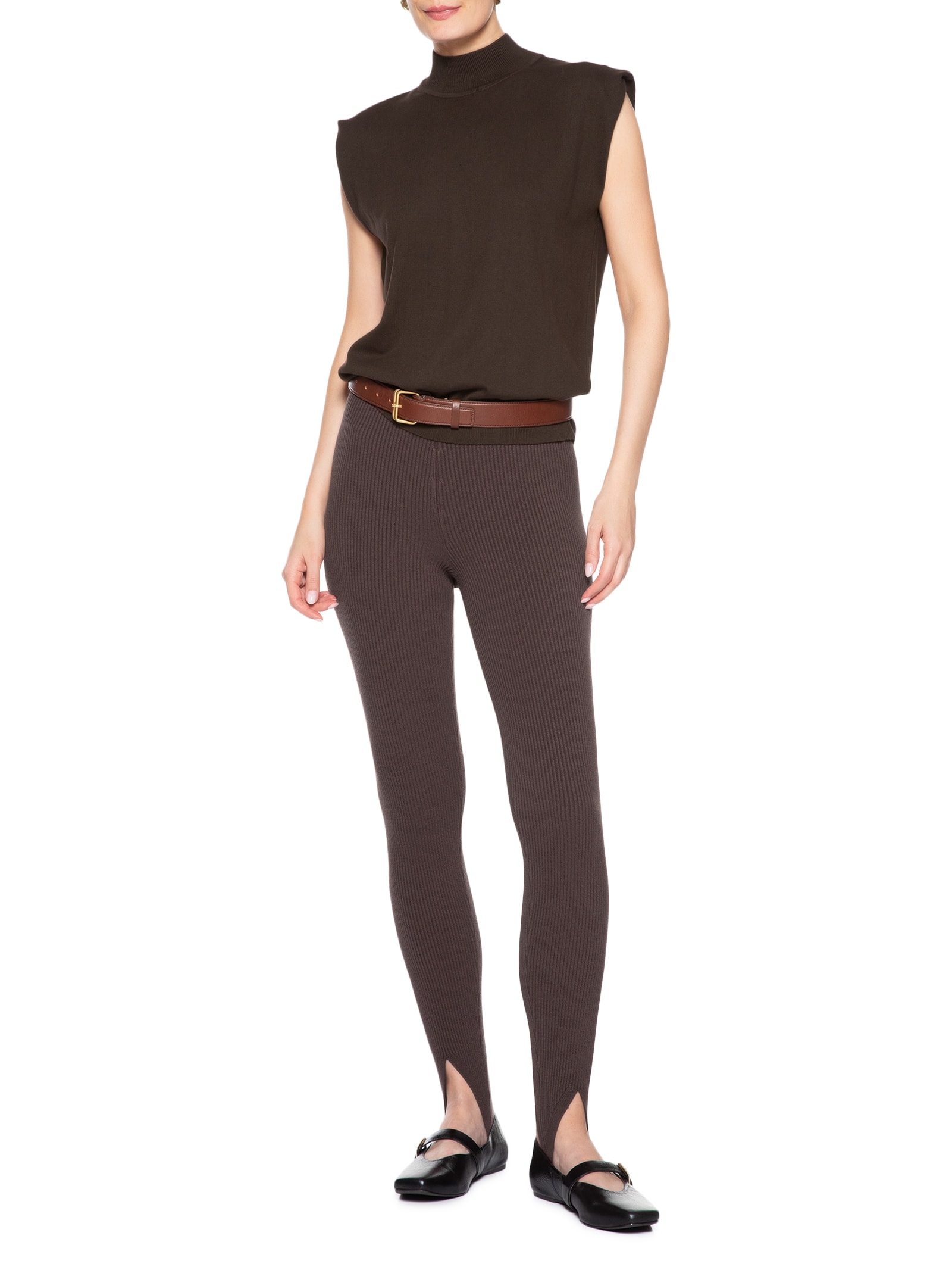 Regata Feminina Gola Chaminé Marrom Anselmi