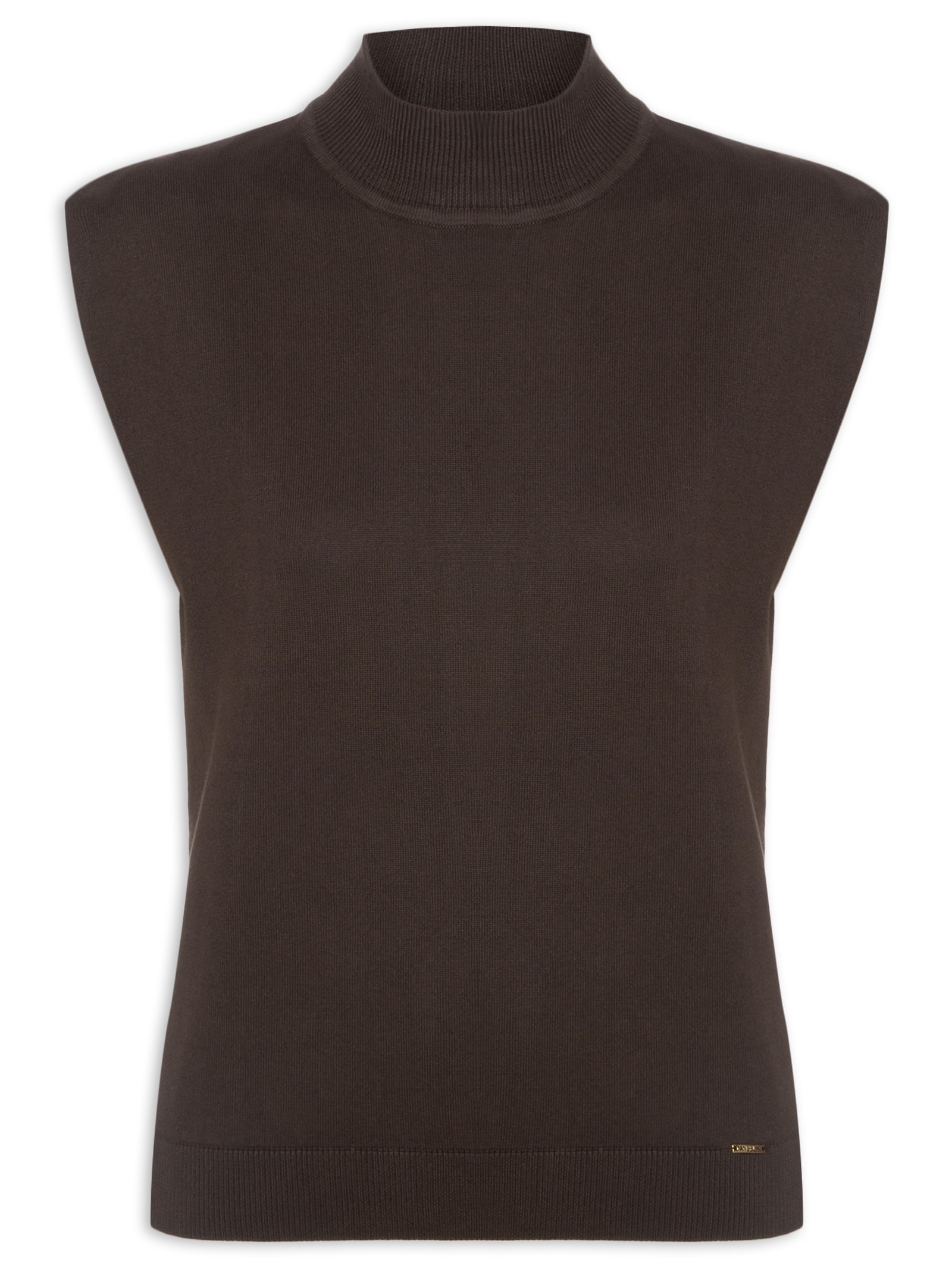 Regata Feminina Gola Chaminé Marrom Anselmi