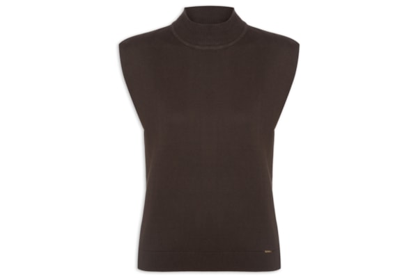 Regata Feminina Gola Chaminé - Marrom