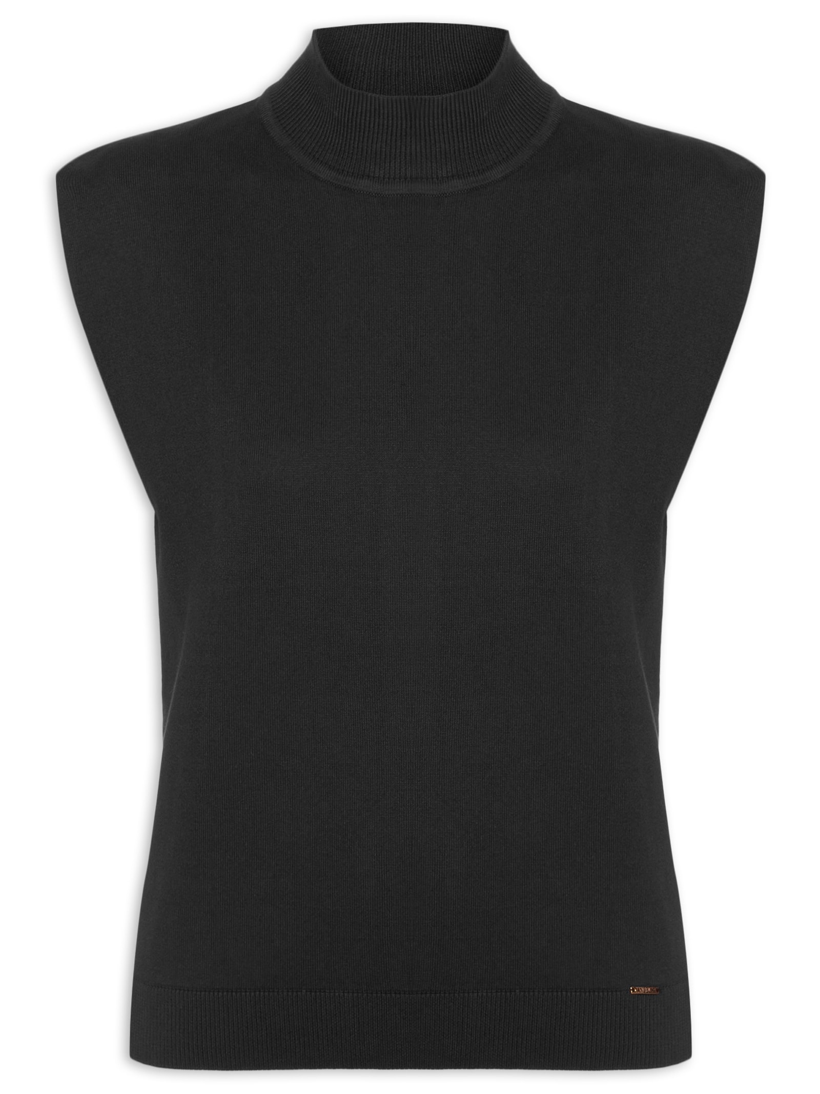 Regata Feminina Gola Chaminé Preto Anselmi