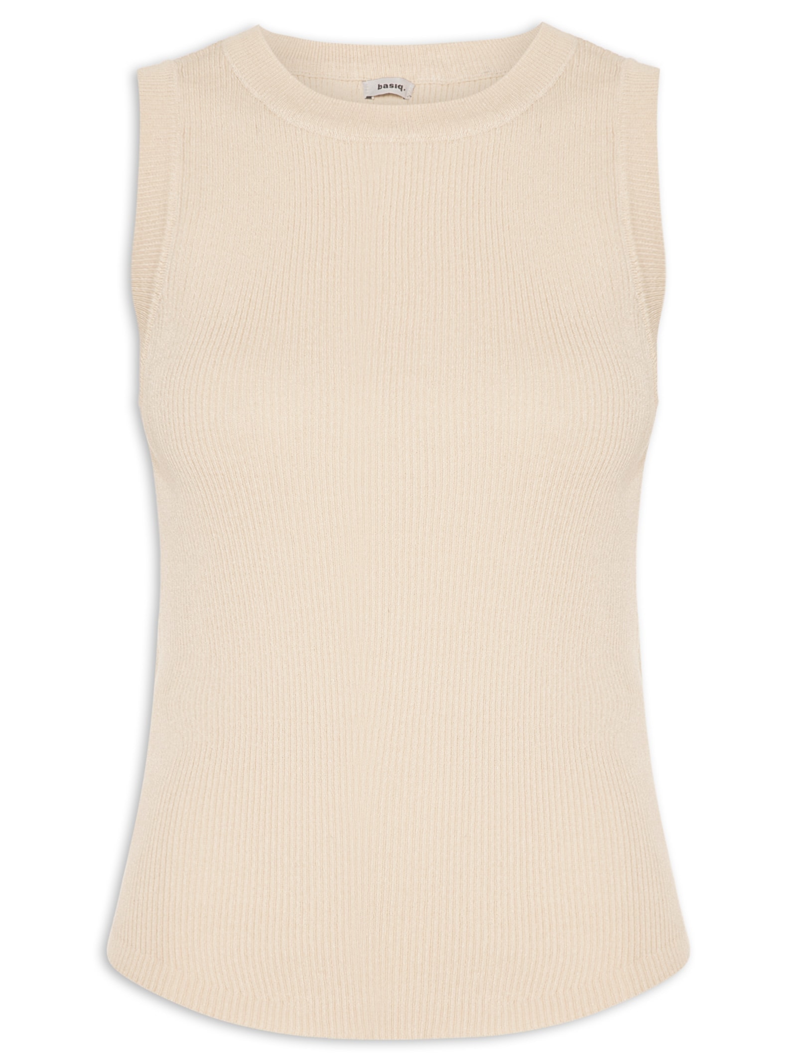 Regata Feminina Gola Redonda Alongada Off White Basiq