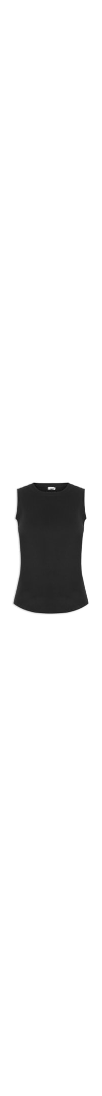 Regata Feminina Gola Redonda Alongada - Preto