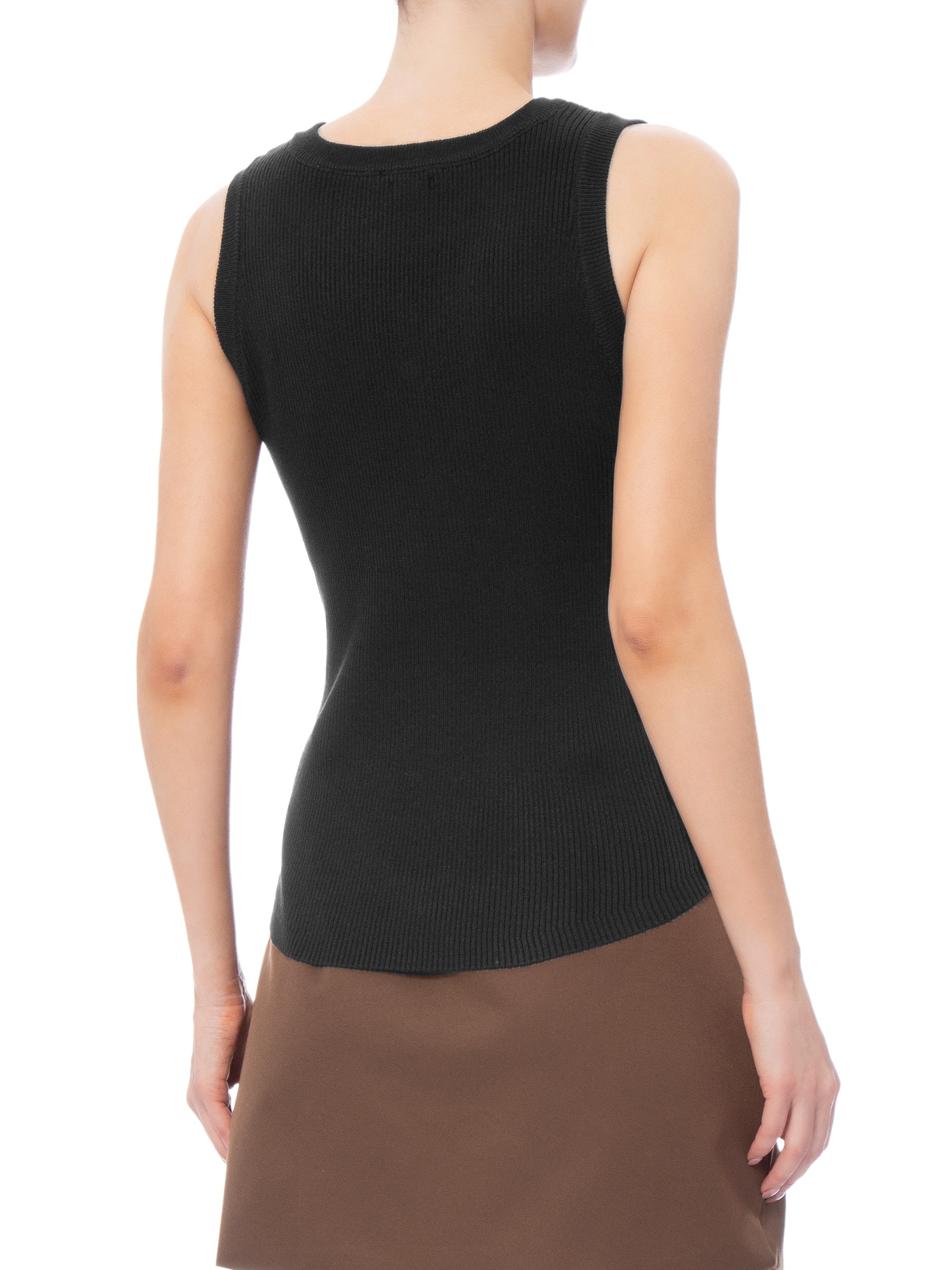 Regata Feminina Gola Redonda Alongada Preto Basiq