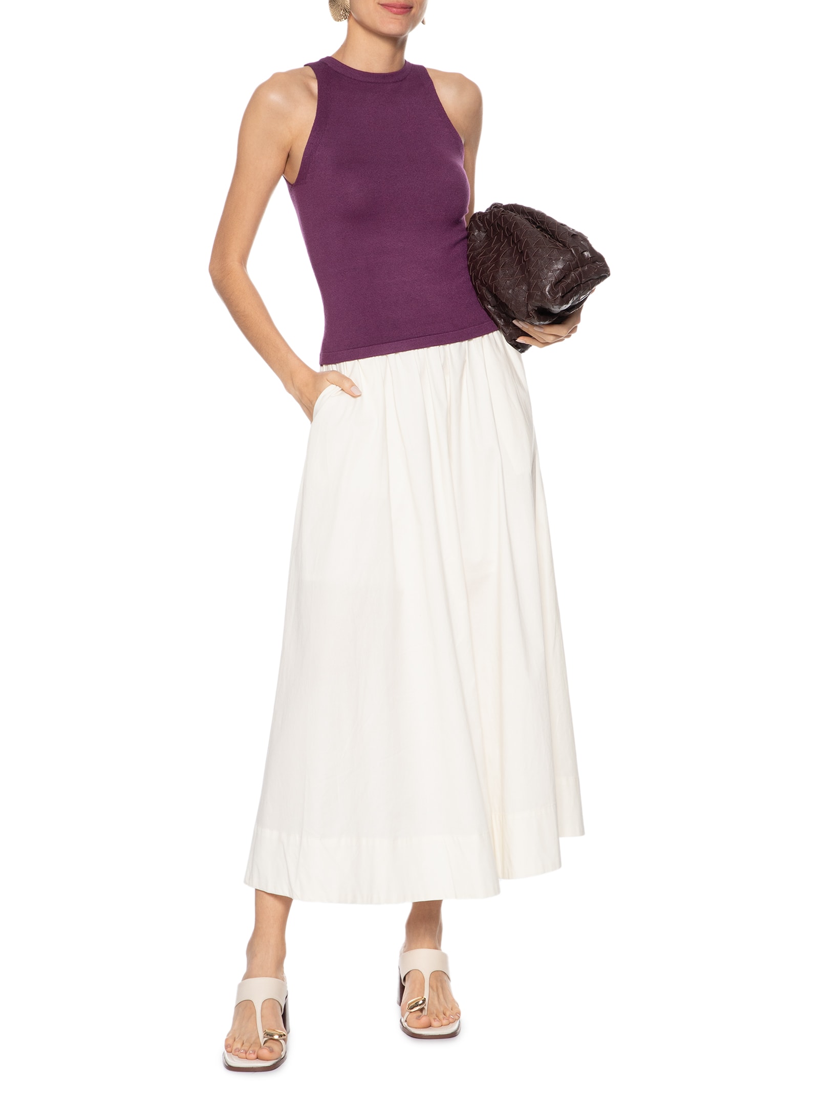Regata Feminina Gola Redonda Em Tricot Roxo '2Essential