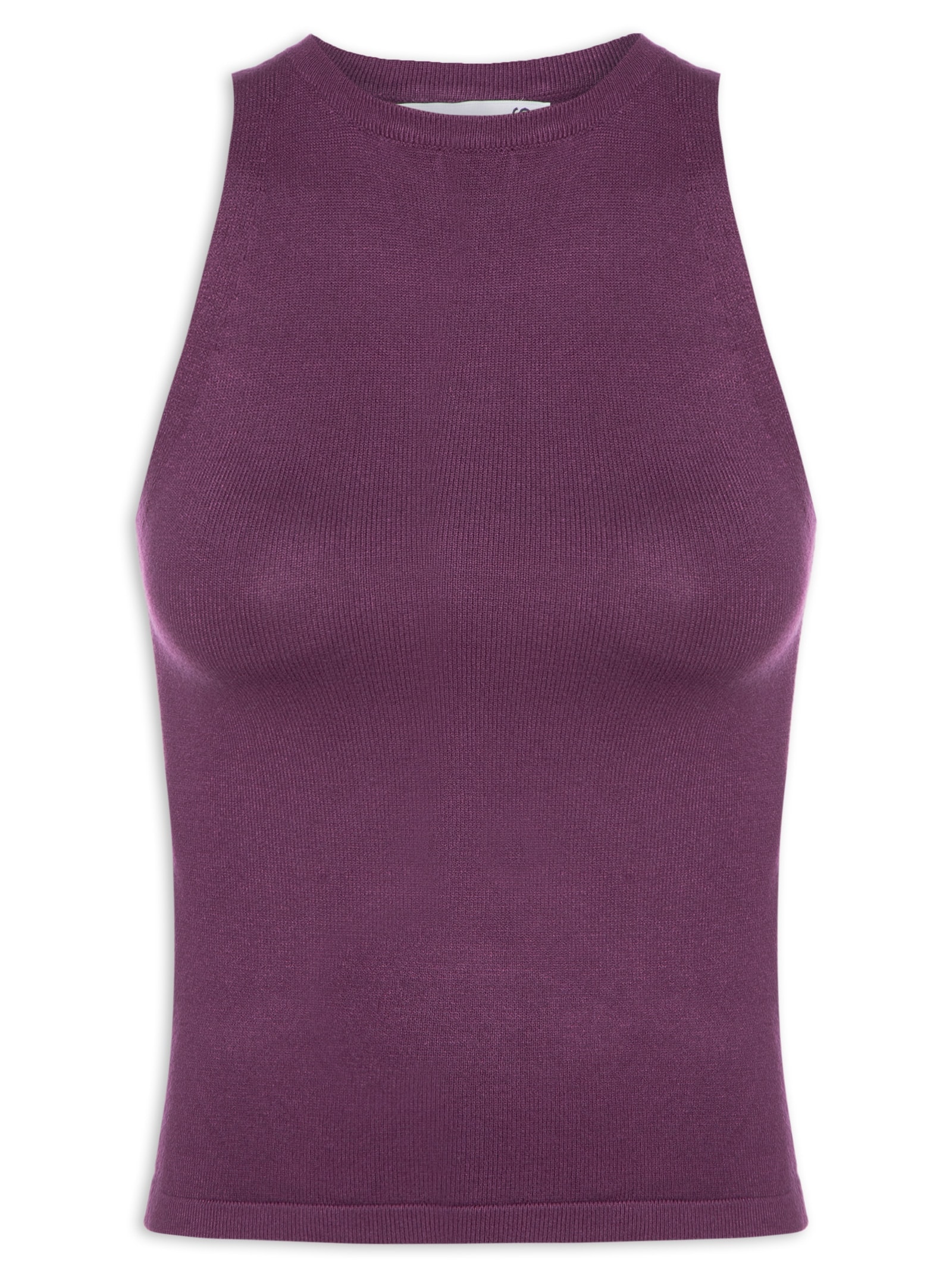 Regata Feminina Gola Redonda Em Tricot Roxo '2Essential