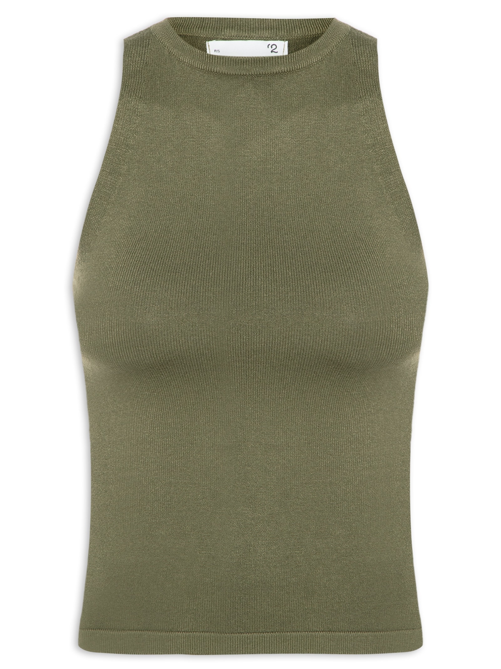 Regata Feminina Gola Redonda Em Tricot Verde '2Essential