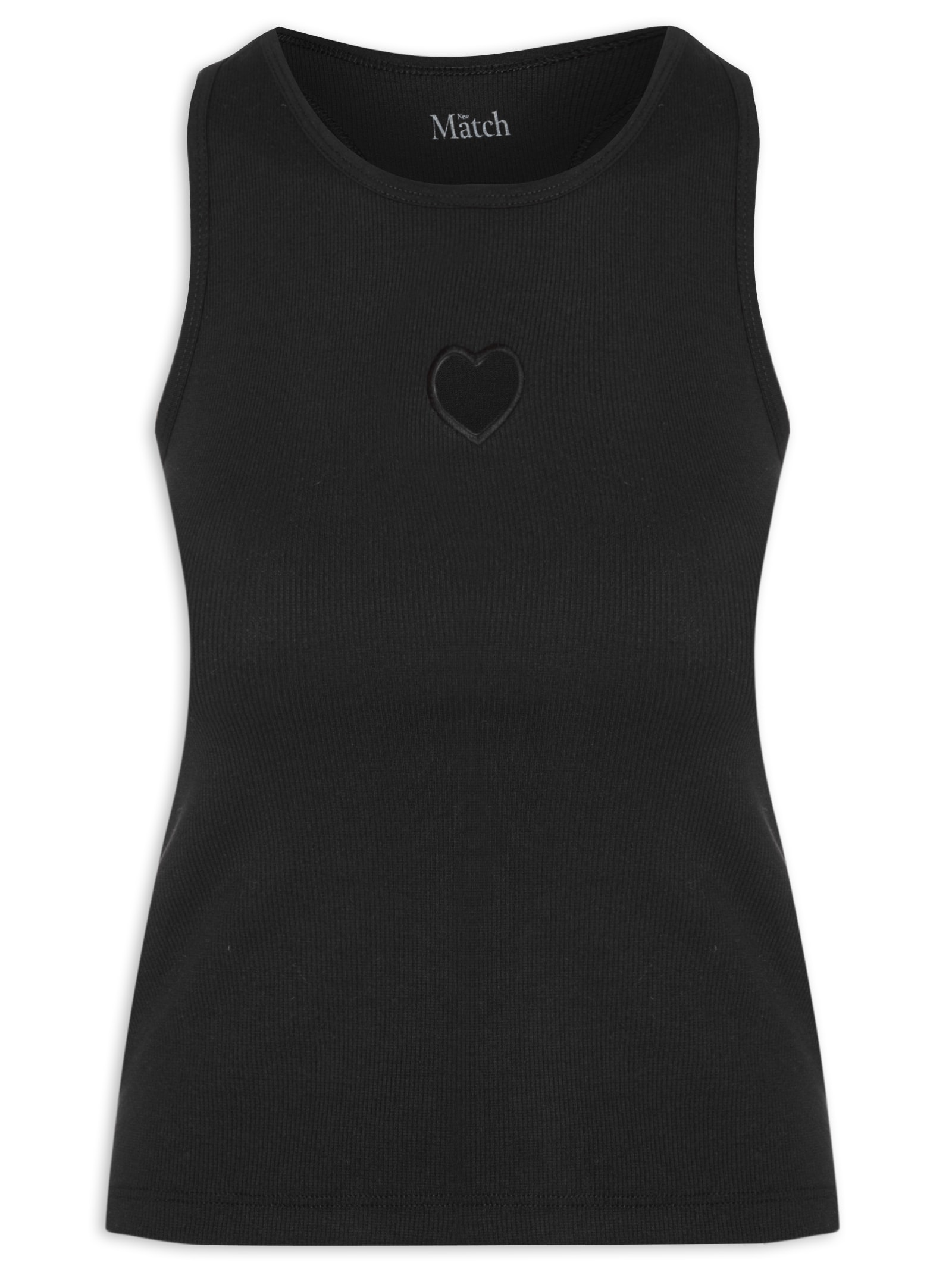 Regata Feminina Heart Preto New Match