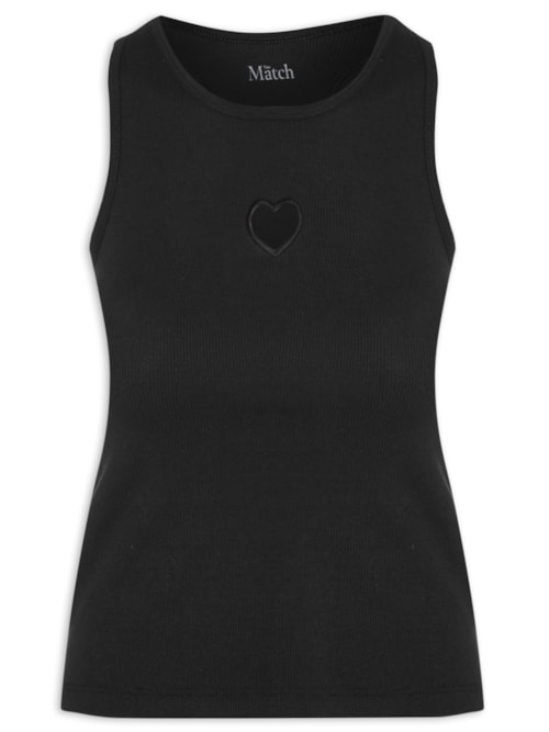Regata Feminina Heart – Preto