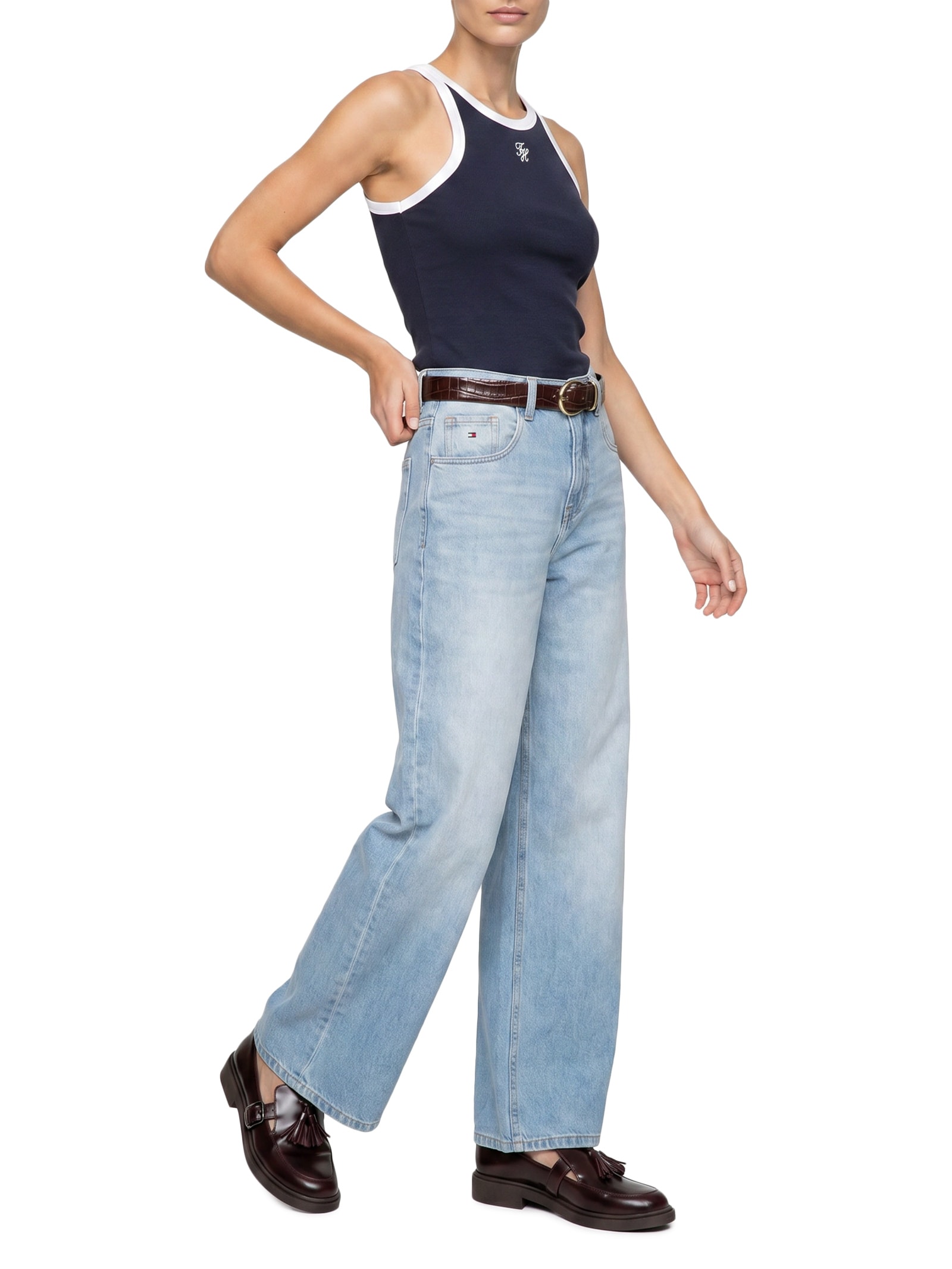 Regata Feminina Heritage Crew Neck Tee Azul Tommy Hilfiger