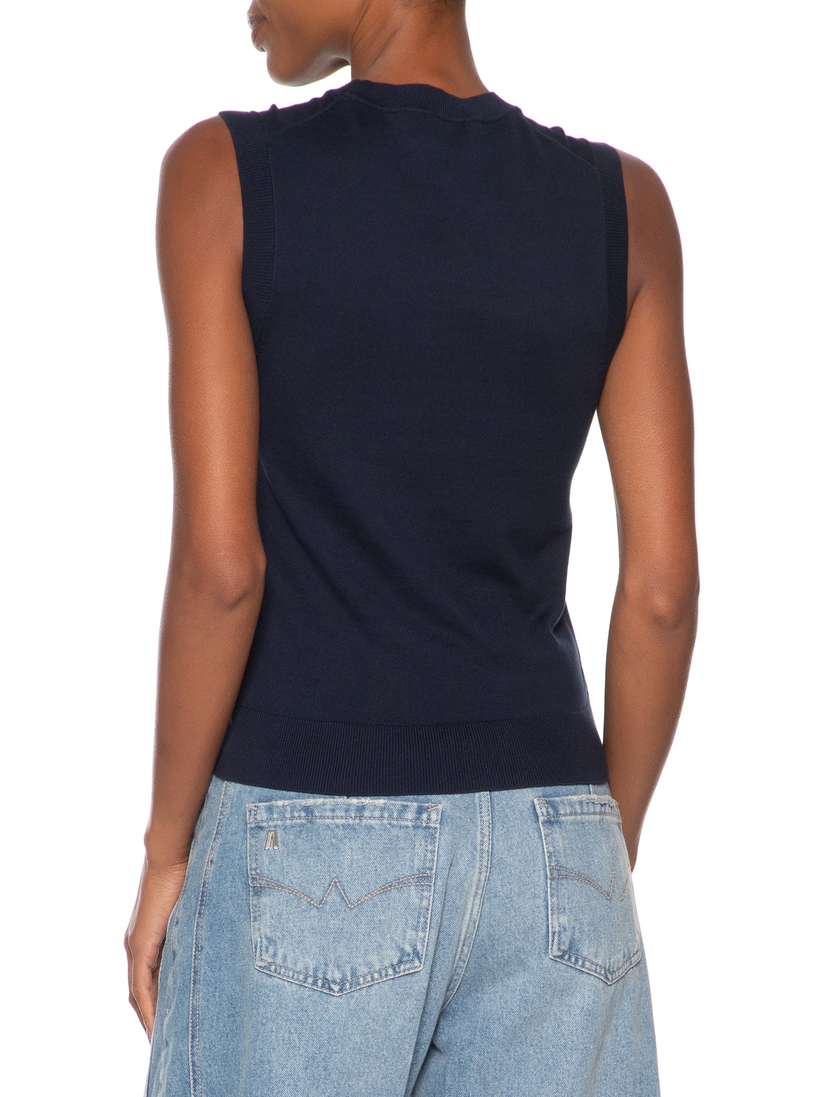 Regata Feminina Jersey Stitch Sl C-NK Swt Azul Tommy Hilfiger